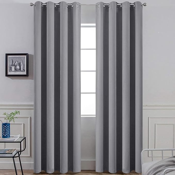 Yakamok Grey Room Darkening Curtains 52x84 inch Gray Grommet-Living Room | 2 by Yakamok