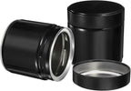 uxcell 2Pcs Round Tea Canisters, 4" x 4" Airtight Metal Tea Containers for Loose Tea, Coffee Beans, Spices - Durable, Compact, and Stylish Storage Tea Tin (Black)