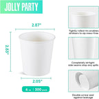 JOLLY PARTY 300 Pack 6 oz Disposable Paper Coffee Cup, Hot/Cold Beverage Drinking Cups for Water, White Paper Hot Coffee Cups