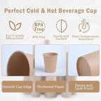 Lamosi 500 Count 12 oz Kraft Paper Cups, Disposable Hot/Cold Paper Coffee Cups, 12 Ounce Beverages Cups, Water Cups for Party Picnic Travel and Events