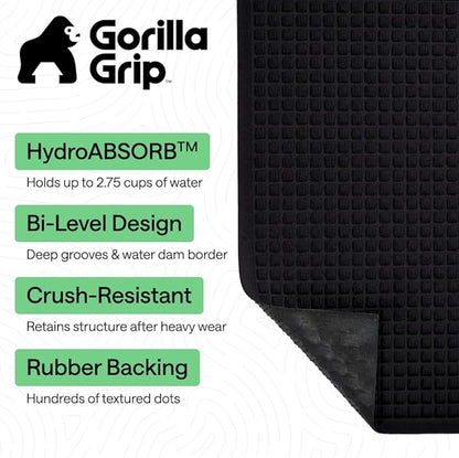 GORILLA GRIP® Ultra Absorbent Front Door Mat Outside Entrance 72x24, Traps Dirt - Image 2