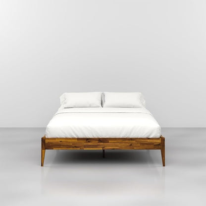 Bme Dinkee Wooden Queen Bed Frame, 15 Inch Height, Elegant Minimalist Modern - Image 3