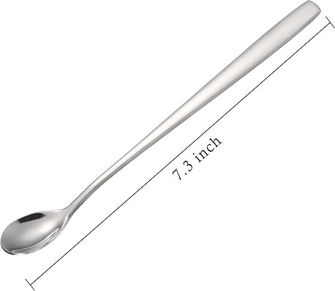 Stainless Steel Iced Tea Spoons Set of 6 Cocktail stir sticks Spoons Bar Spoon for Cold Drinks