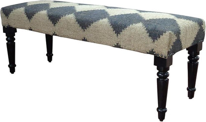 LR Home Tan/Black Upholstered Bench - Image 5
