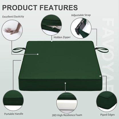 Favoyard Patio Chair Cushions 24 x 24 x 4 Inch Waterproof Outdoor Seat Cushions - Image 6