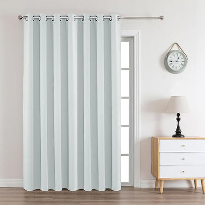Joydeco White Curtains 108 Inches Long 1 Panel, Thermal Insulated Long by JOYDECO