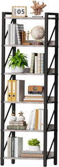 HOOBRO Bookshelf, 6-Tier Industrial Bookcase, Book Shelf Storage Organizer by HOOBRO