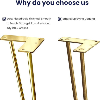 SMARTSTANDARD 4 Inch Hairpin Furniture Legs, 3/8'' Rods Metal Home DIY Projects - Image 4