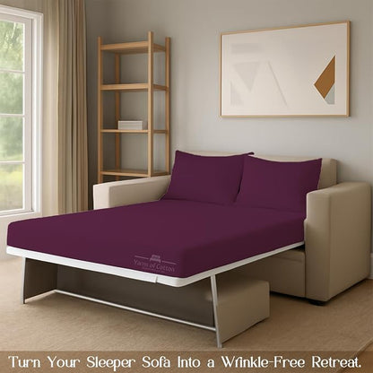 Sleeper Sofa Bed Sheet, 100% Cotton 400 Thread Count, 4 Piece Set, Deep Pocket - Image 7