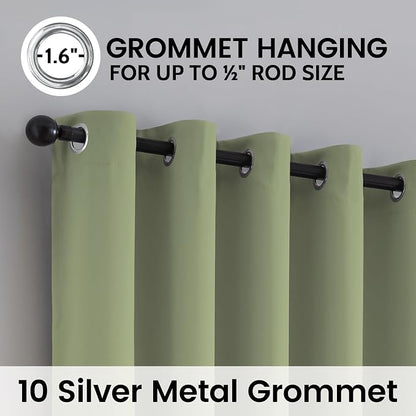 SimpleHome Sage 100% Blackout Curtains Room Darkening Living Room 84 Inch | - Image 6