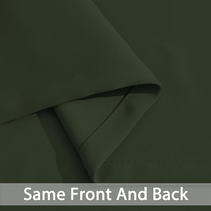 Yakamok Room Darkening Curtains 52x84 inch Length Greyish Green-Living Room | 2 - Image 7