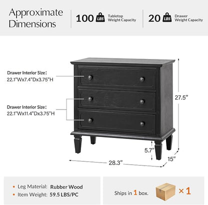 HULALA HOME 3 Drawer End Table - Image 2