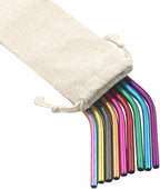 Gugrida Metal Straws Stainless Steel Straws 8.5" Drinking Straws Reusable 4 Set - Ultra Long Muti Color-Cleaning Brush for 20/30 Oz for Trail Tumblers Yeti RTIC SIC Ozark (2 Straight|1 Bent|1 Brush）