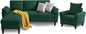 79" Convertible Sectional Sofa Set, Modern Linen Small L Shaped Couch by Chireca