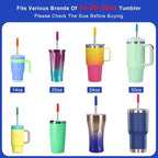 Newly Upgraded 8.5In Reusable Stainless Steel Straws Set 12 PCS with 12 Silicone Tips, 2 Straw Brush, 1 Storage Case, BPA Free, Eco-Friendly Metal Straws for 14, 20, 30 oz Tumbler，for Hot/Cold Drinks