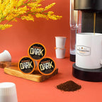 Fresh Roasted Coffee, Seriously Dark, Artisan Blend, Dark Roast, 24 Pods for K Cup Brewers