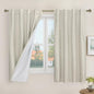 100% Blackout Linen Curtains for Bedroom 45 Inches 2 Panels, Stone | Linen by LAMIT