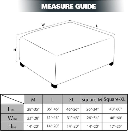 NeColorLife Square Ottoman Cover Jacquard Fabric Slipcover Thick Stretchable - Image 4