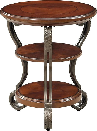 Dawn Traditional Style Brown Cherry Side Table - Image 6