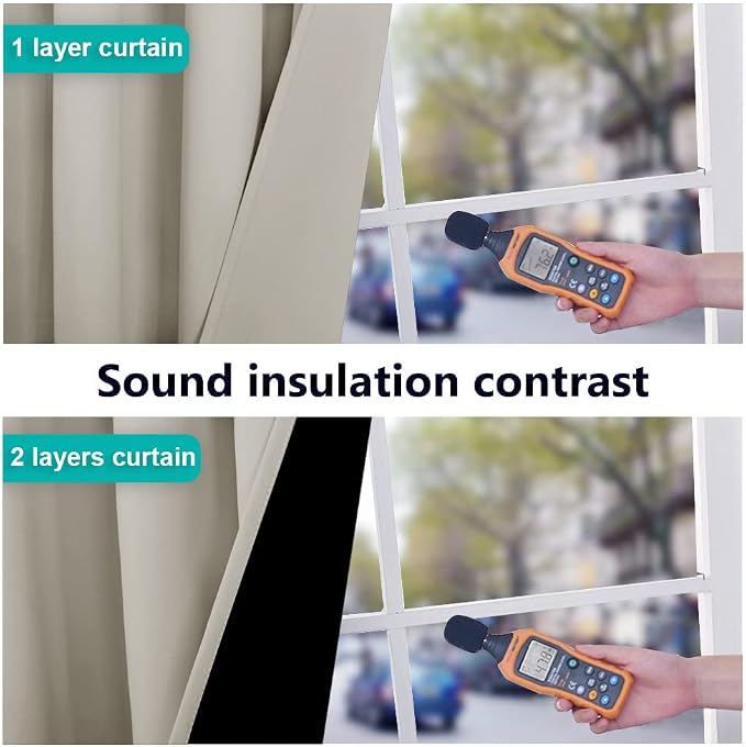 NICETOWN Full Shading Curtains for Windows, Super Heavy-Duty Black Lined - Image 4