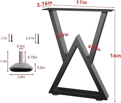 Metal Bench Legs 16 Inch Double Triangle Coffee Table Legs End Table Legs - Image 6