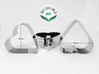 Newline NY Stainless Steel Dessert Rings (4 Pcs) Heart Shape Molded Salads, Pastries Mousse Molding Layering Cutter