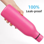 Insulated Water Bottle with Strap,25 oz Double Wall Stainless Steel Vacuum Bottles Metal Water Flask,Pink