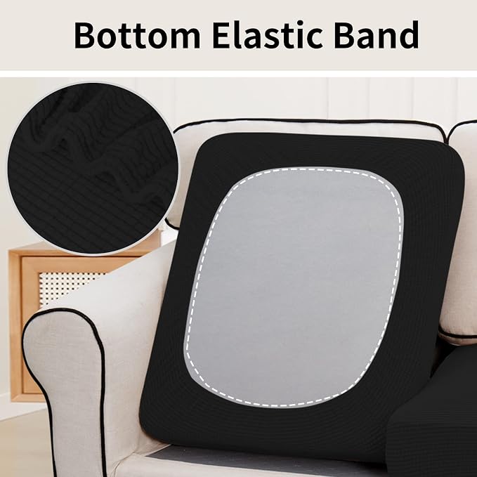 Easy-Going Stretch 2 Pieces Loveseat Couch Cushion Cover - Image 4