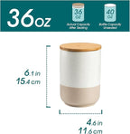 vancasso Sabine Coffee Storage Jar, 36 Oz Ceramic Kitchen Canister with Airtight Wood Lids, Coffee Container for Ground Coffee, Tea, Sugar, Nuts, Candy, Spices