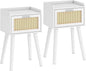 LAATOOREE Nightstand Set of 2, Small White Bedside Table, End Table by LAATOOREE