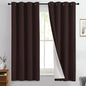 Yakamok Brown 100% Blackout Curtain Panels 63 inches, 2 Panels | Blackout by Yakamok