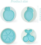 Cookie Stamps Set of 4, Cookie Press Mold, Decorating Supplies for DIY Baking, Cake, Pastry, Easy to Use- Fruit Series