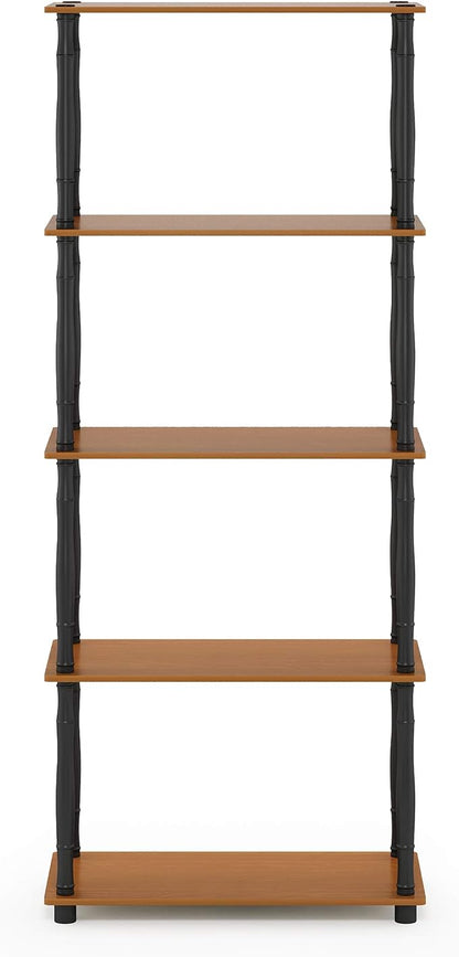 Furinno TURN-S-TUBE Storage Shelves, 5-Tier Book Shelf, Corner Shelf, Toolless - Image 7