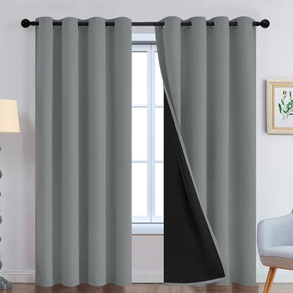 Yakamok Dove Grey 100% Blackout Curtains 84 Inches Long 52" Wide 2 Panel | by Yakamok