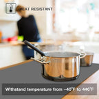 2MM Thick Silicone Countertop Mat, 23.6"x 23.6" Silicone Mats for Kitchen Counter, Nonslip Heat Resistant Mat, Large Kitchen Counter Mats, Waterproof Countertop Protector Light Gray