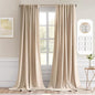 MIULEE Beige Back Tab Blackout Curtains 52x108 Inch Long 2 Panels Set | Rod by MIULEE
