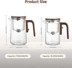 Enchanti Tea Pot, Magic Glass Teapot with Strainer,Magnetic Water Separation with Infuser -800ml/27.1oz