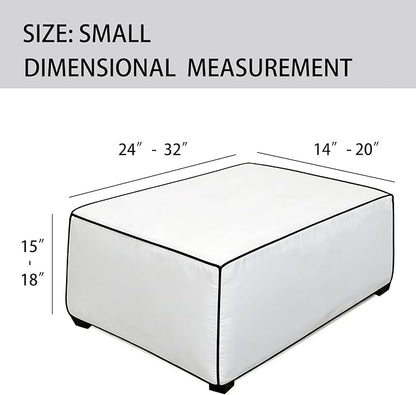 Super Stretch Ottoman Cover- Soft Form Fit Ottoman Cover Rectangular Ottoman - Image 3