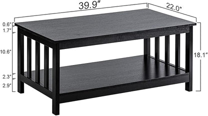 ChooChoo Mission Coffee Table, 40 Black - Image 2