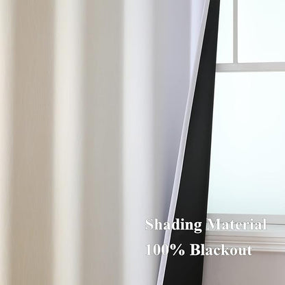Beige and Greyish White Ombre Blackout Curtains - Image 5