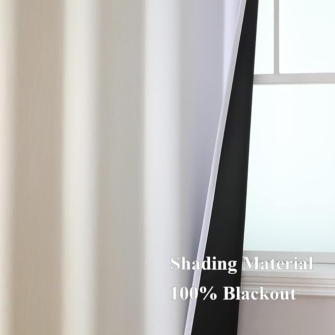 Beige and Grayish White Ombre Blackout Curtains - Image 5