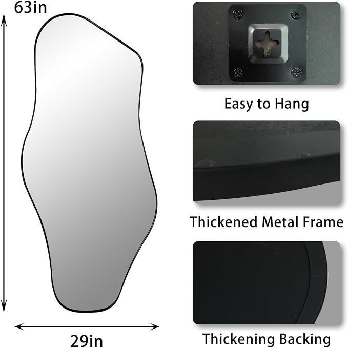 Large Irregular Mirror, Modern Organic Shape Mirror - Image 4