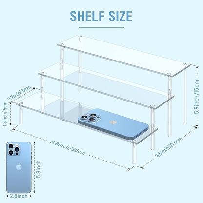 Aredpoook Acrylic Display Risers, 3 Tier Perfume Organizer Stand, Large Shelf - Image 2