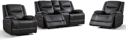 ANJ Premium Genuine Manual Reclining Sofa Set, Included Recliner Chair Set of 2 - Image 9
