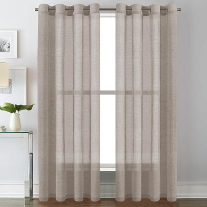 H.VERSAILTEX Linen Curtains Flax Linen Blended Curtain Panels by HVERSAILTEX