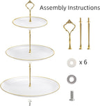 Goaste 3 Pack Tiered Cupcake Stand, Plastic Cupcake Stand Tower, 3 Tier Round Shape Dessert Serving Tray, White Cookie Candy Buffet Stand for Tea Party, Baby Shower, Wedding, Birthday, Christmas
