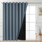 Yakamok Stone Blue Blackout Patio Door Curtain Panels W100 x L96, 1 Panel | by Yakamok