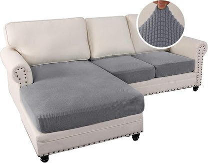 H.VERSAILTEX Sectional Couch Covers 3 Pieces Sofa Seat Cushion Covers L Shape - Image 2
