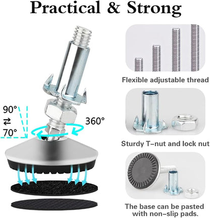 4 Set M10 Swivel Adjustable Leveling Feet, Heavy Duty Height Adjuster Furniture - Image 7