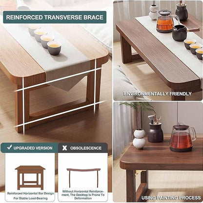 31.5in Japanese Floor Table, Vintage Tea Table Low Table, Rectangular Style - Image 6